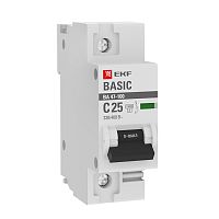 Автоматический выключатель 1P 25А (C) 10kA ВА 47-100 Basic | код  mcb47100-1-25C-bas | EKF
